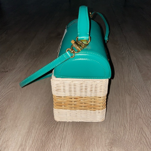 Mark Cross Elegant Teal and Beige Crossbody Bag - Picture 2 of 3